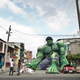 Image for article titled In Ecuador, insane giant sculptures of The Hulk and Hellboy invade on New Year's Eve